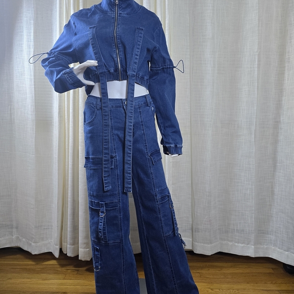 High Rise Blue Denim Women's Jeans - Picture 12 of 16